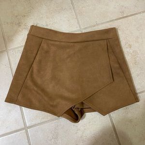 Karlie Tan Suede Envelope Shorts